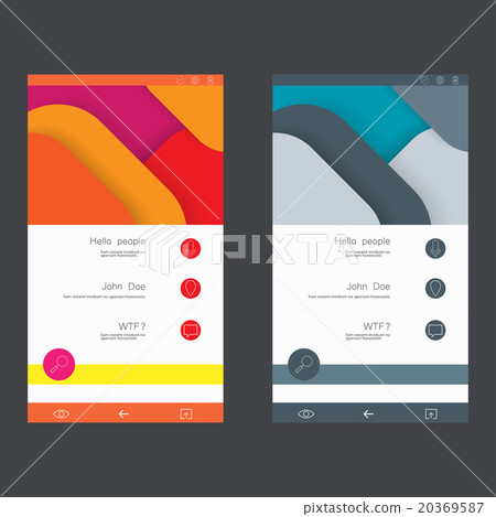 Set of user interface templates to-date design 20369587