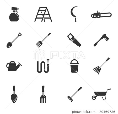 Garden tools simply icons 20369786
