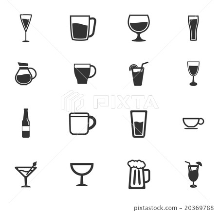 Glasses and cups simply icons 20369788