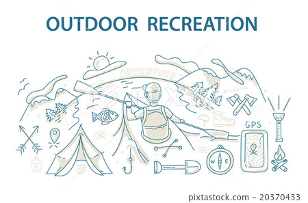 Doodle style design concept of outdoor recreation Doodle style design concept of outdoor recreation 20370433