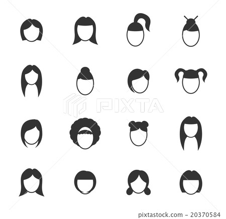 woman hair silhouettes 20370584