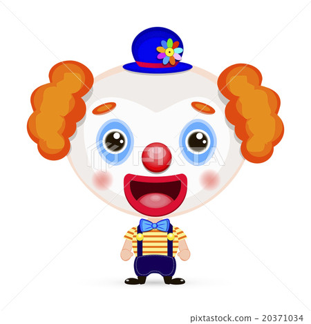 funny clown with butterfly-图库插图[20371034 pixta