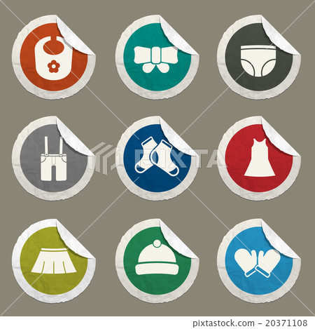 Baby clothes simply icons 20371108