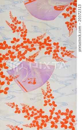 Japanese pattern silk fabric dyed fabric old cloth 20372313