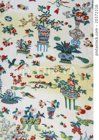 Japanese pattern silk fabric dyed fabric old cloth 20372316