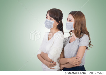 Sick woman with her friends Sick woman with her friends 20372560