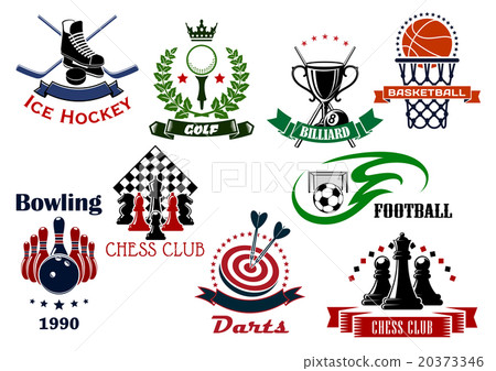 Sport game heraldic icons and symbols Sport game heraldic icons and symbols 20373346