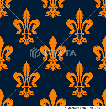 Orange and blue vintage floral pattern Orange and blue vintage floral pattern 20373348