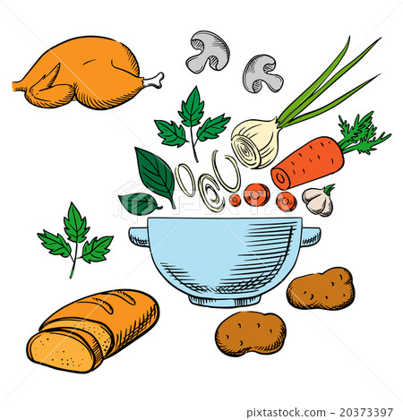 Cooking process with vegetables and ingredients Cooking process with vegetables and ingredients 20373397