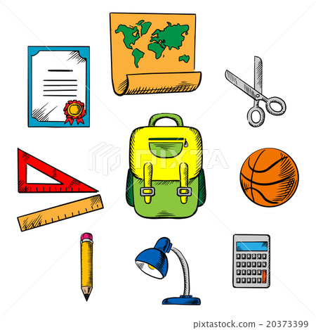 School and education objects icons 20373399