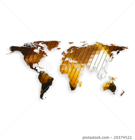 World map with shadow, textured design vector World map with shadow, textured design vector 20374522
