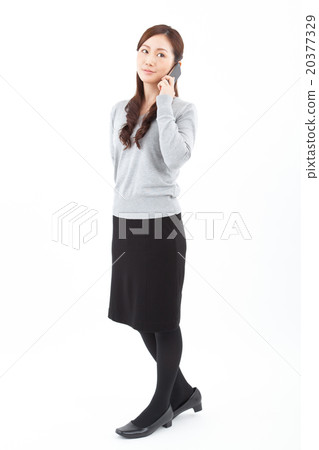 Young lady speaking on a smart portrait Young lady speaking on a smart portrait 20377329