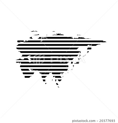 Black linear symbol of eurasia map on white Black linear symbol of eurasia map on white 20377693