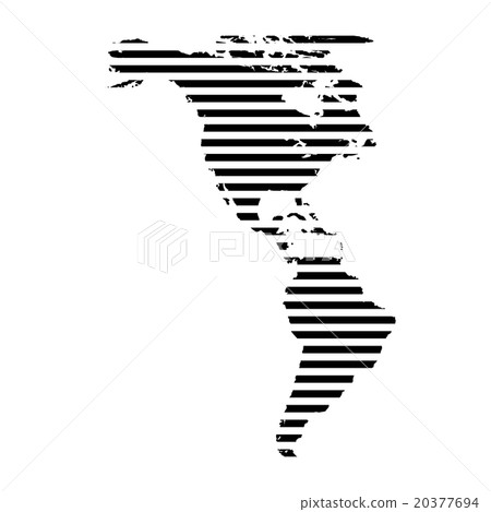 Black linear symbol of north and south America map Black linear symbol of north and south America map 20377694