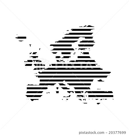 Black linear symbol of europe map on white, vector Black linear symbol of europe map on white, vector 20377699