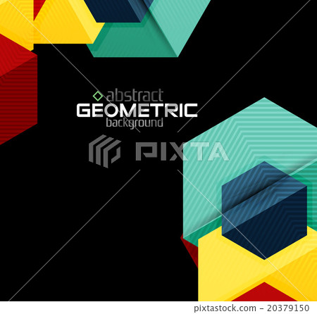 Vector color geometric shapes on black background Vector color geometric shapes on black background 20379150