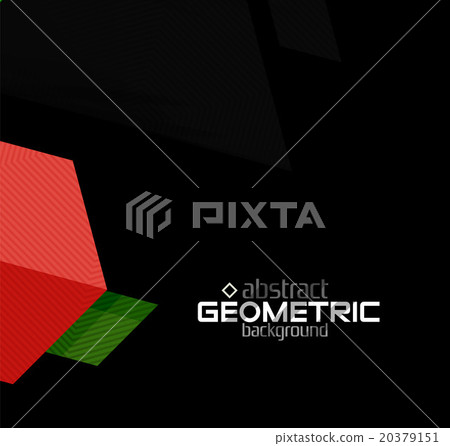 Vector color geometric shapes on black background 20379151