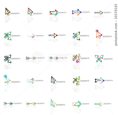 Collection of colorful abstract origami logos 20379185