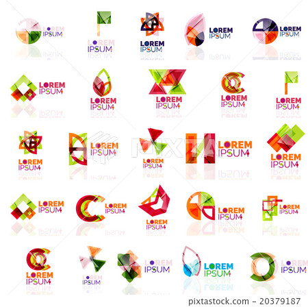 Collection of colorful abstract origami logos 20379187