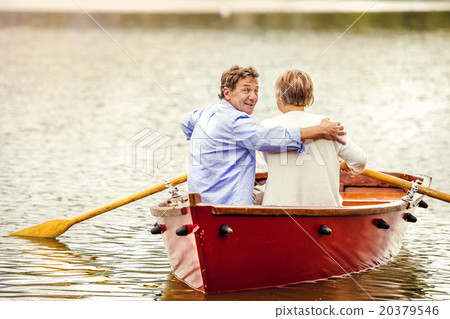 Senior couple on boat 20379546