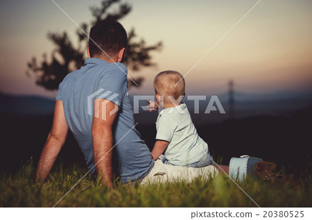 Father with son in nature 20380525
