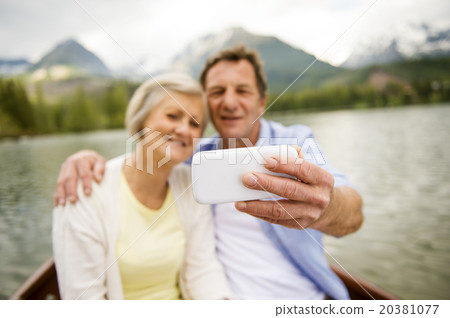 Senior couple on boat Senior couple on boat 20381077