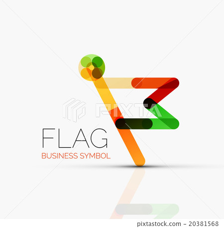 Logo flag, abstract linear geometric business icon Logo flag, abstract linear geometric business icon 20381568