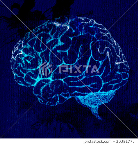 Brain Side view xray glowing scan digital image Brain Side view xray glowing scan digital image 20381773