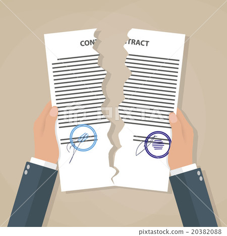 Hands tearing apart contract 20382088