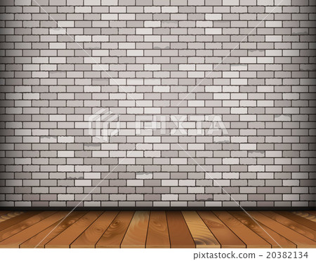 Background with bricks and wooden floor 20382134