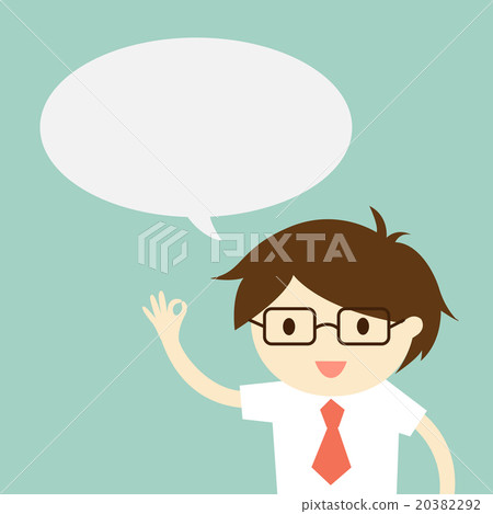 Businessman with bubble. 20382292