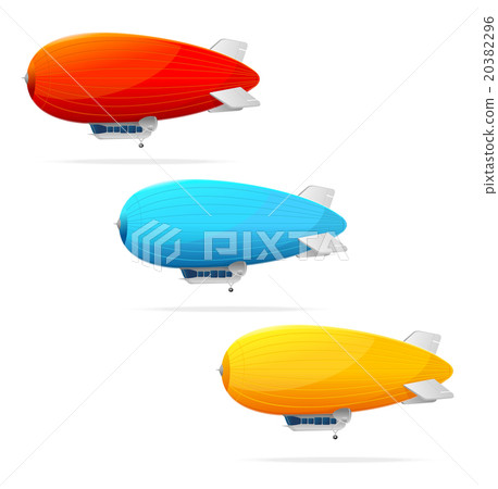 Set of dirigible balloon and text. Vector 20382296