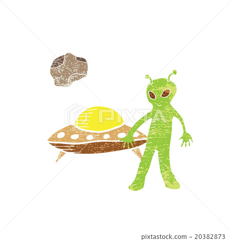 Alien UFO meteor Stamp Alien UFO meteor Stamp 20382873