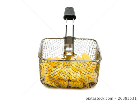fried potatoes and frying pan basket fried potatoes and frying pan basket 20383531