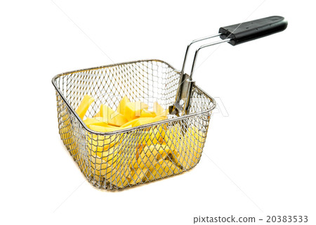 fried potatoes and frying pan basket fried potatoes and frying pan basket 20383533