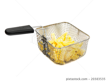 fried potatoes and frying pan basket fried potatoes and frying pan basket 20383535