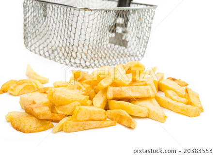 fried potatoes and frying pan basket fried potatoes and frying pan basket 20383553