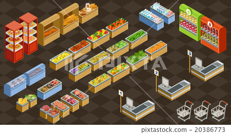 Isometric vector supermarket 20386773