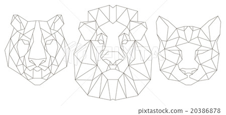 Front view of animal head triangular icon  20386878