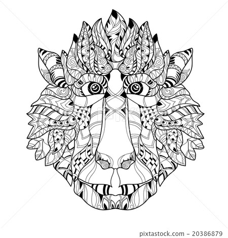 Zentangle  monkey head doodle. Hand drawn vector. 20386879