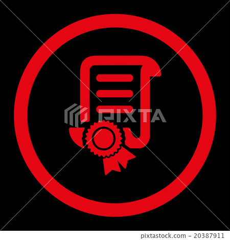 Certified Scroll Document Rounded Vector Icon Certified Scroll Document Rounded Vector Icon 20387911