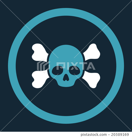 Skull And Bones Rounded Vector Icon - Stock Illustration [20389169] - PIXTA