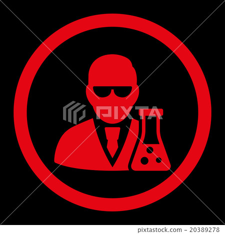 Scientist With Flask Rounded Vector Icon 20389278