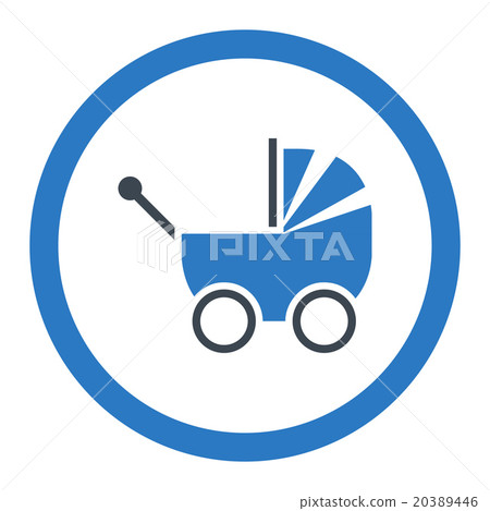Baby Carriage Rounded Vector Icon 20389446