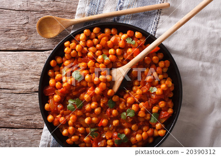 Indian Food Chana masala on a table close-up Indian Food Chana masala on a table close-up 20390312
