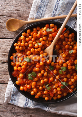 Indian Food Chana masala on a table close-up 20390313