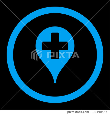 Medical Map Marker Rounded Vector Icon - Stock Illustration [20390534 ...