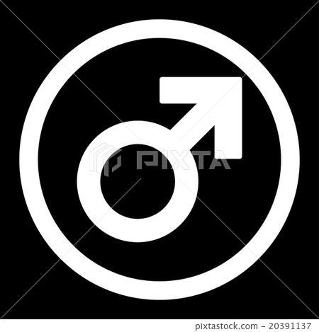 Male Symbol Rounded Vector Icon - Stock Illustration [20391137] - PIXTA