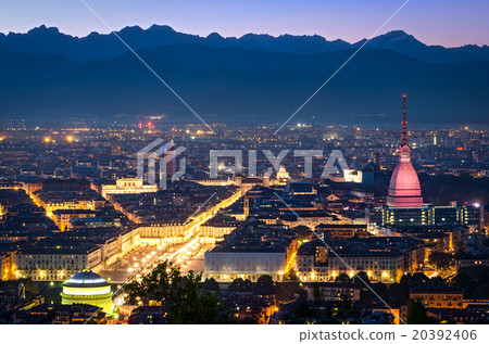 Turin (Torino), panorama at night 20392406