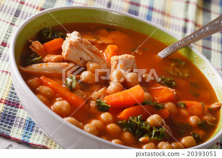Delicious chickpea soup close up in a bowl Delicious chickpea soup close up in a bowl 20393051